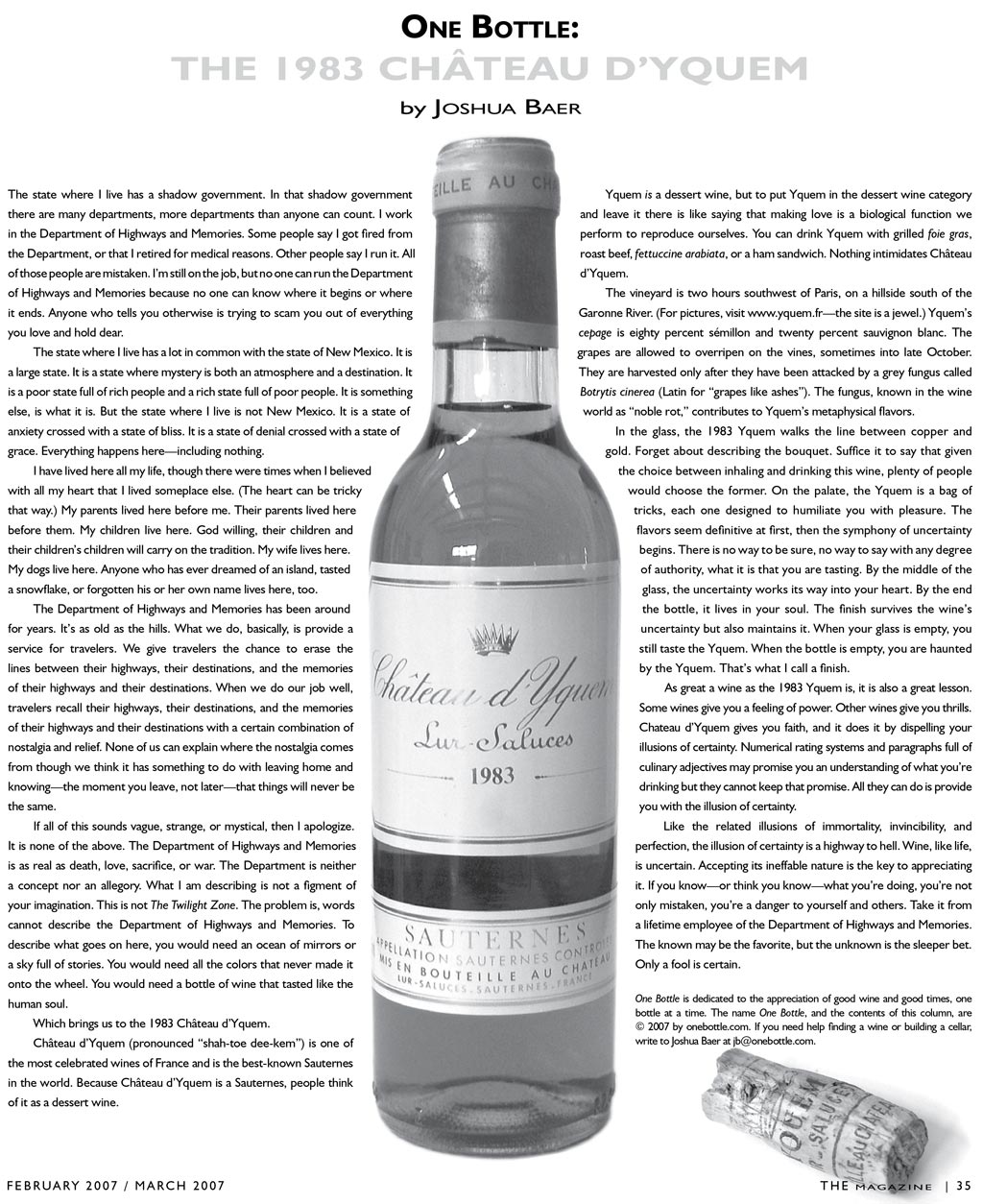 1983 Château d'Yquem Lur Saluces Sauternes