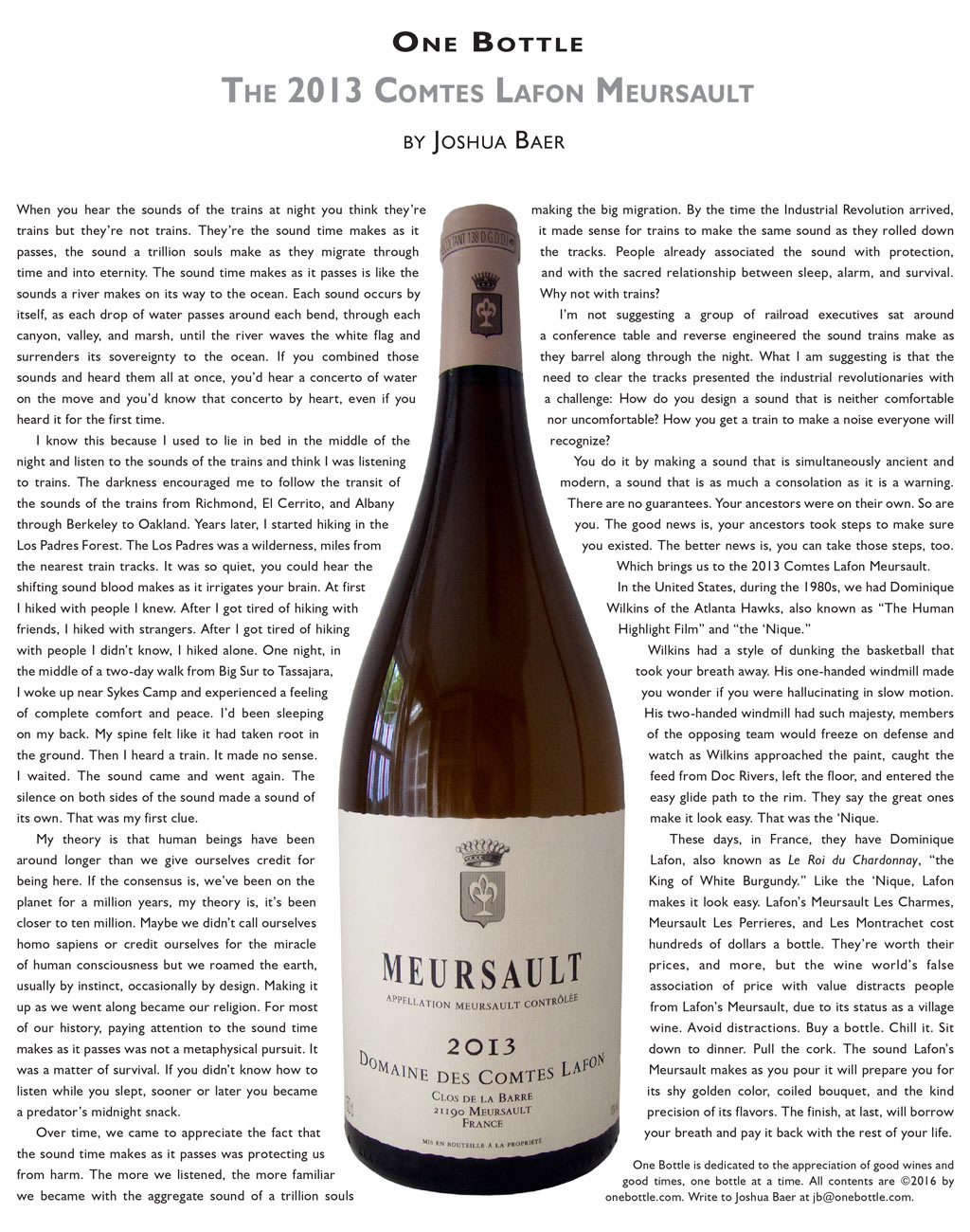 2013 Comte Lafon Meursault