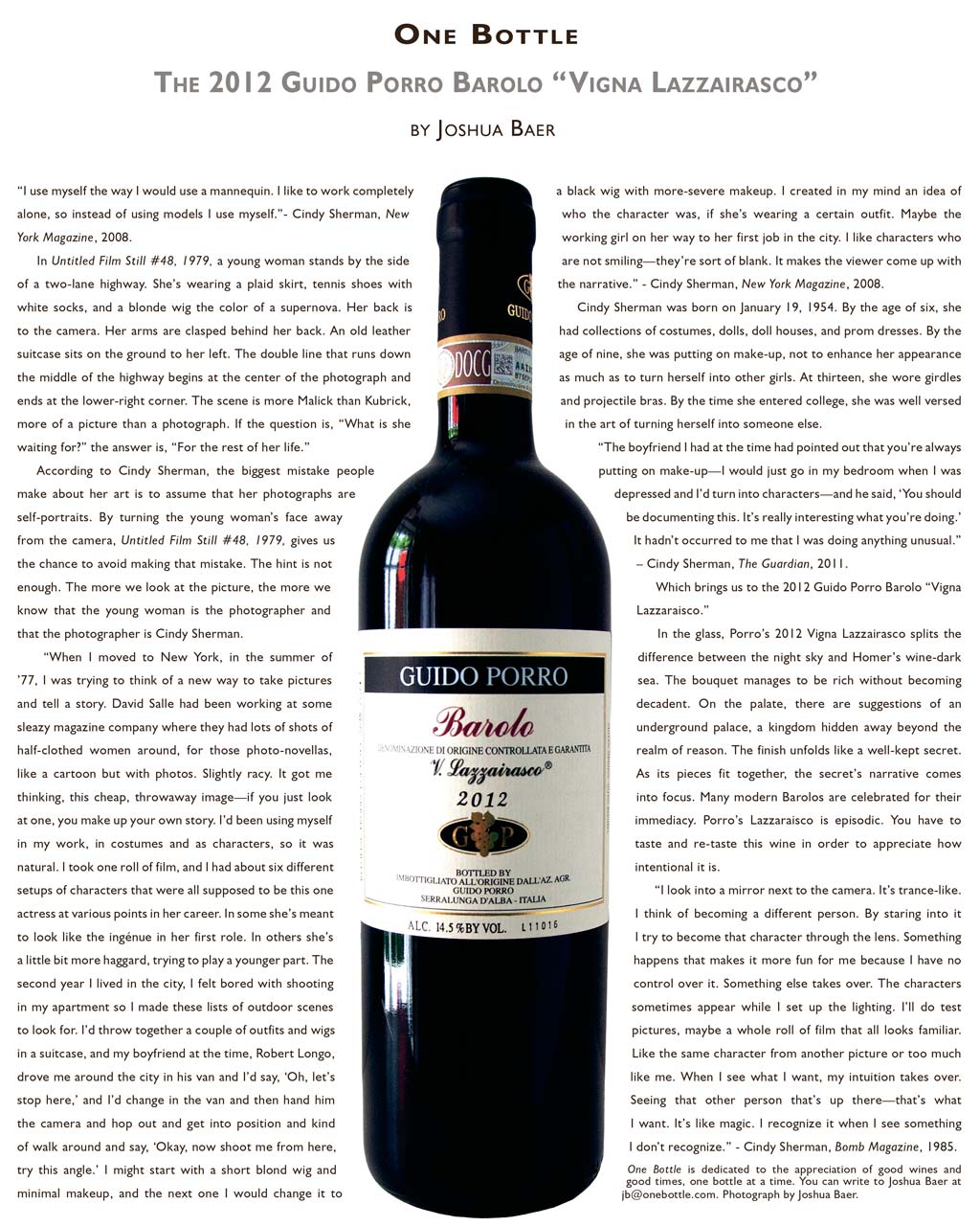 2012 Guido Porro Barolo “Vigna Lazzairasco