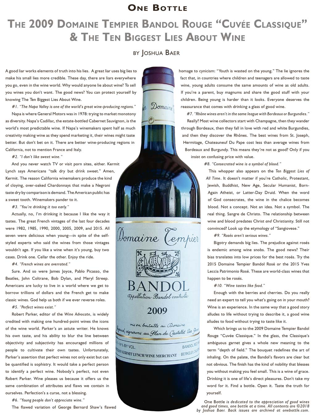 2009 Domaine Tempier Bandol Rouge Cuvée Classique